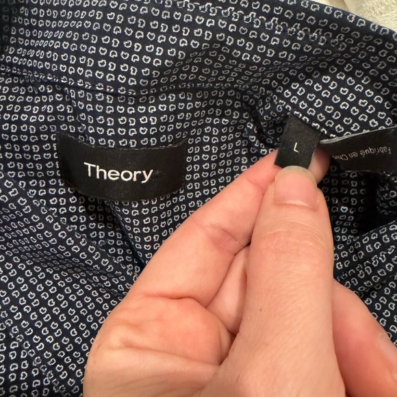 Theory Zack s trace print button down short sleeve Shirt cotton - Picture 7 of 8